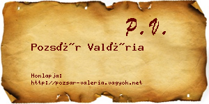 Pozsár Valéria névjegykártya